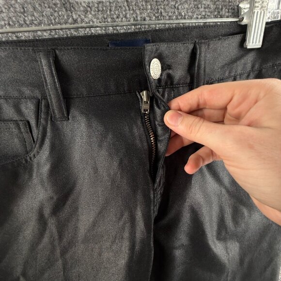 Tommy Jeans Black Size 1 Small Shiny Pants Pockets Club Leather-look ACTL 26X25 - Picture 10 of 16
